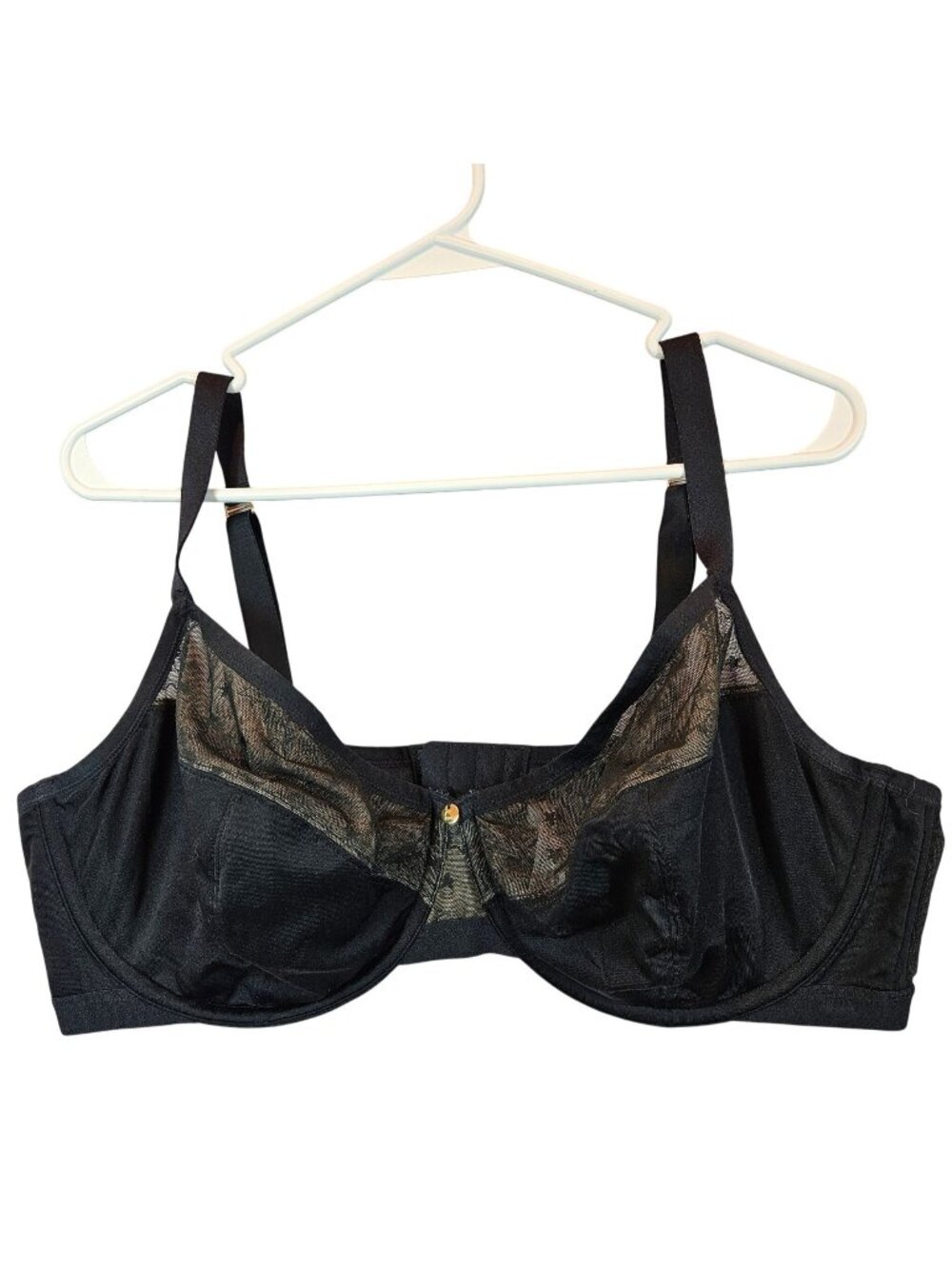 Cacique Black Unlined Demi Bra Womens 44DDD  Lingerie underwire feminine sexy